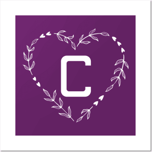 Letter C Floral Monogram Posters and Art